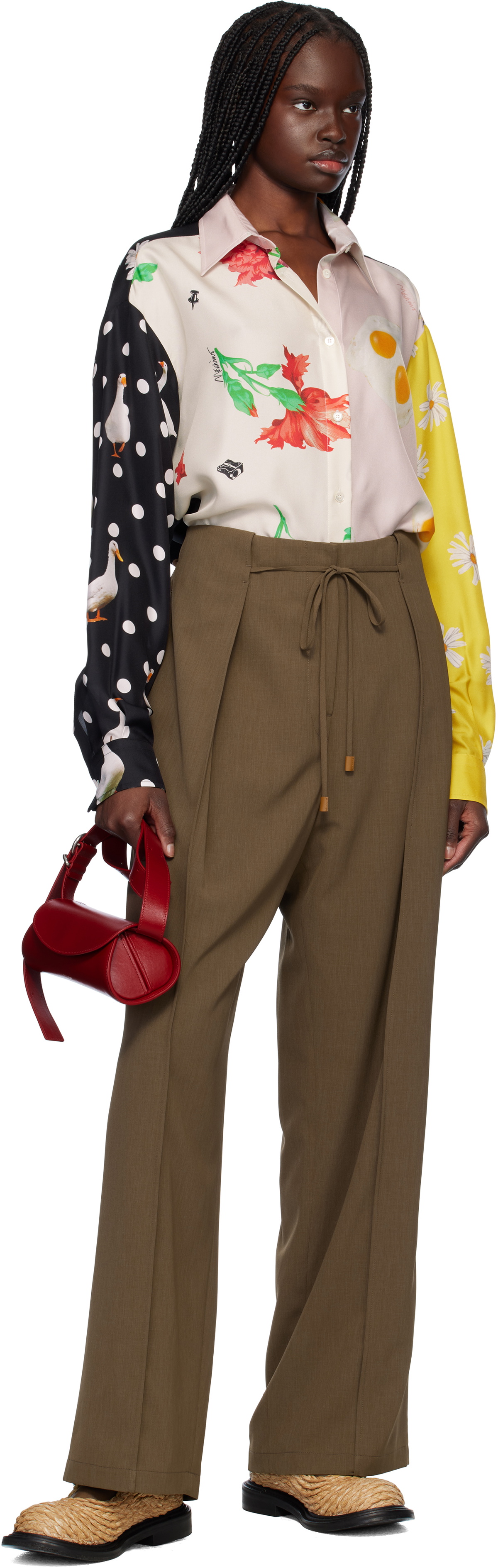 Moschino Beige Olivia Raffia Mary Jane Loafers