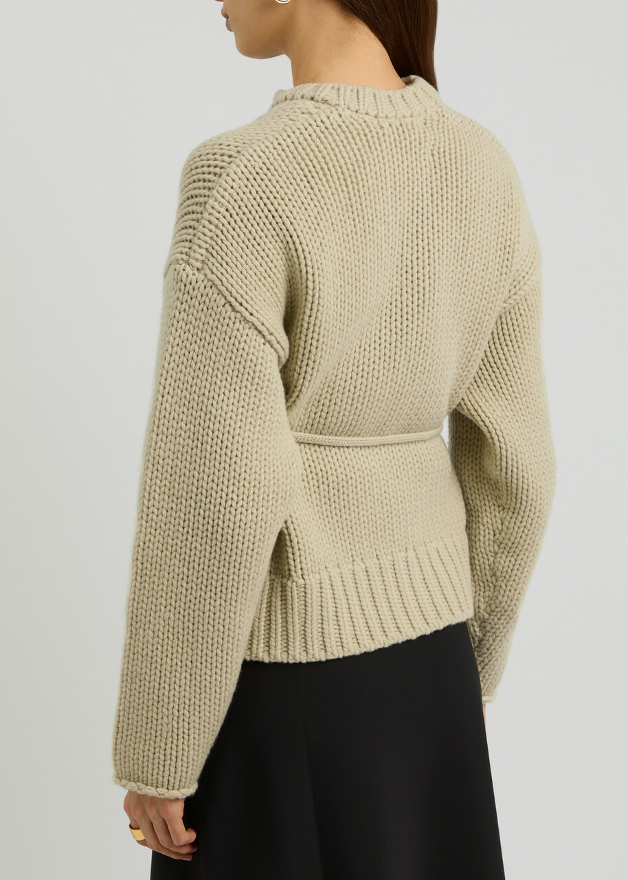 Extreme Cashmere N°384 Ginza Belted Cashmere Cardigan - Beige - One Size