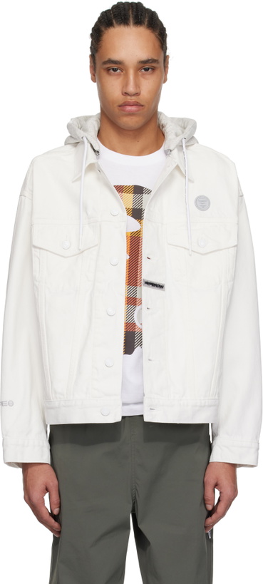 Photo: AAPE by A Bathing Ape White 'AAPE Now' Light Weight Denim Jacket