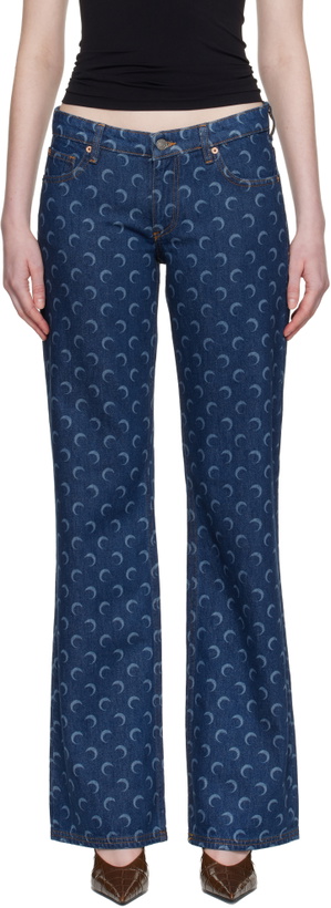Photo: Marine Serre Blue Flare Jeans