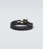 Tom Ford T braided leather bracelet
