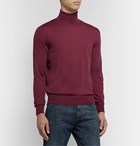 Canali - Merino Wool Rollneck Sweater - Burgundy