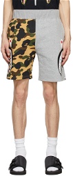 BAPE Grey Half Camo Shorts