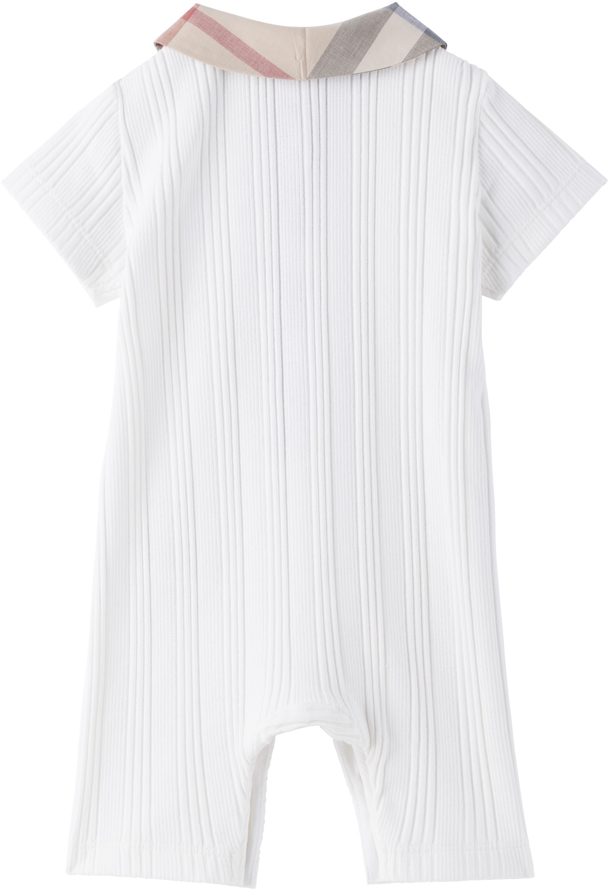 Burberry Baby White Stretch Cotton Playsuit