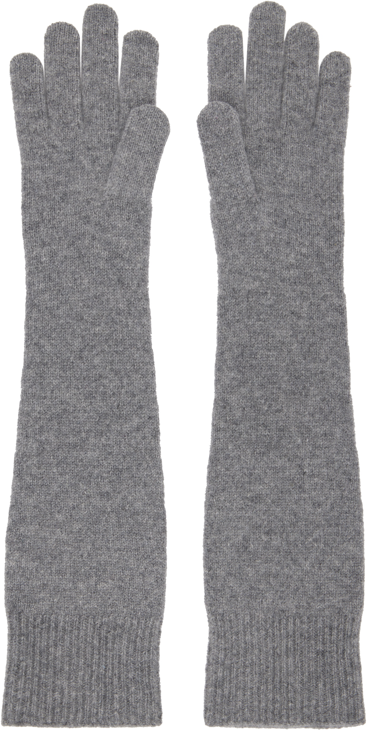 TOTEME Gray Long Knit Gloves