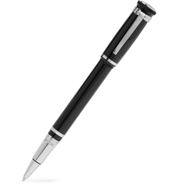 Photo: Dunhill - Sentryman Resin and Silver-Tone Ballpoint Pen - Black
