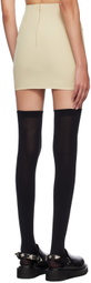 J KOO Beige Cutout Miniskirt
