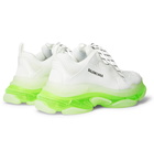 Balenciaga - Triple S Clear Sole Mesh and Leather Sneakers - White