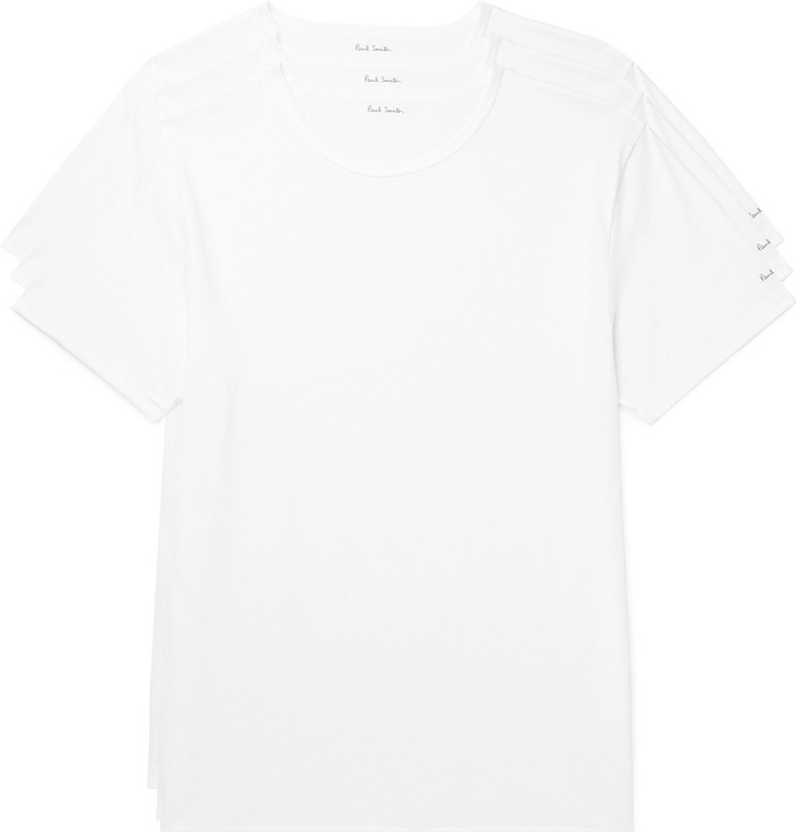 Photo: Paul Smith - Three-Pack Slim-Fit Cotton-Jersey T-Shirts - White