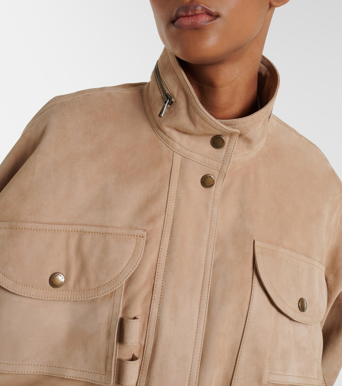 Balmain Suede bomber jacket