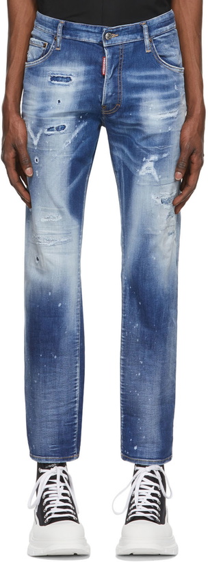 Photo: Dsquared2 Blue Distressed Skater Jeans