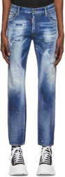 Dsquared2 Blue Distressed Skater Jeans