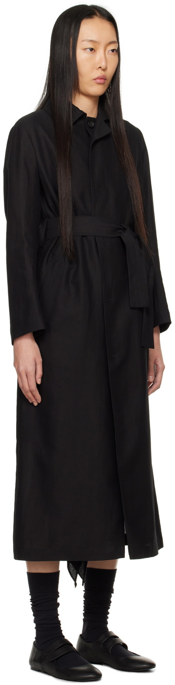 Yohji Yamamoto Black Semi-Sheer Coat