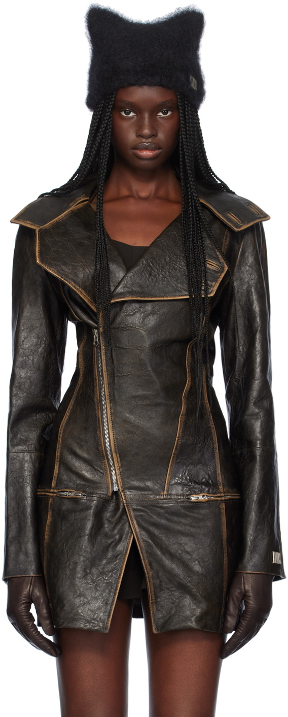 【関税込み】KNWLS ブラウン SLK レザージャケット KNWLS SLK Jacket in Brown | FWRD