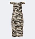 Markarian Amina off-shoulder jacquard midi dress
