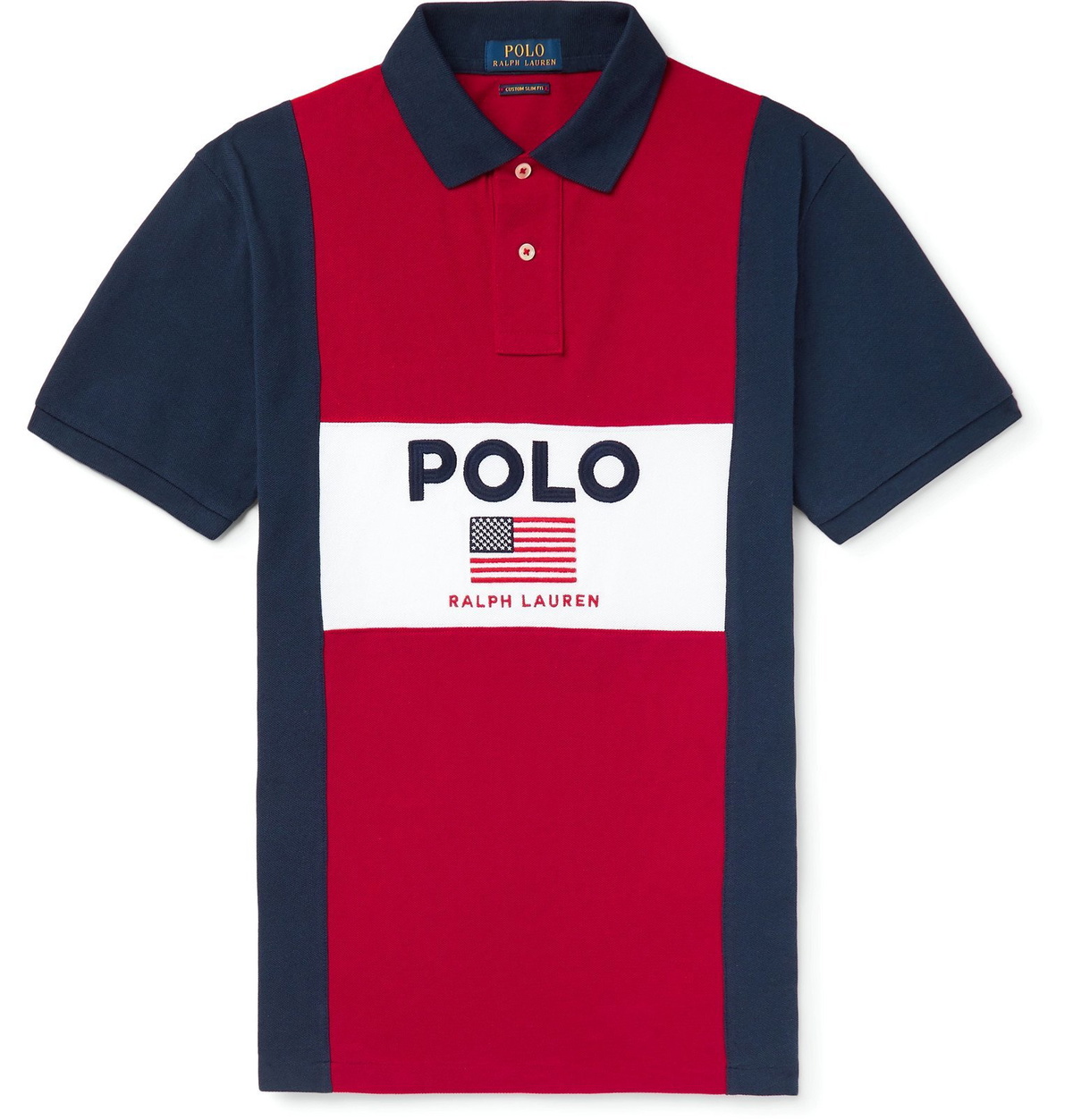 Embroidered Cotton Pique Polo Shirt in Blue - Polo Ralph Lauren