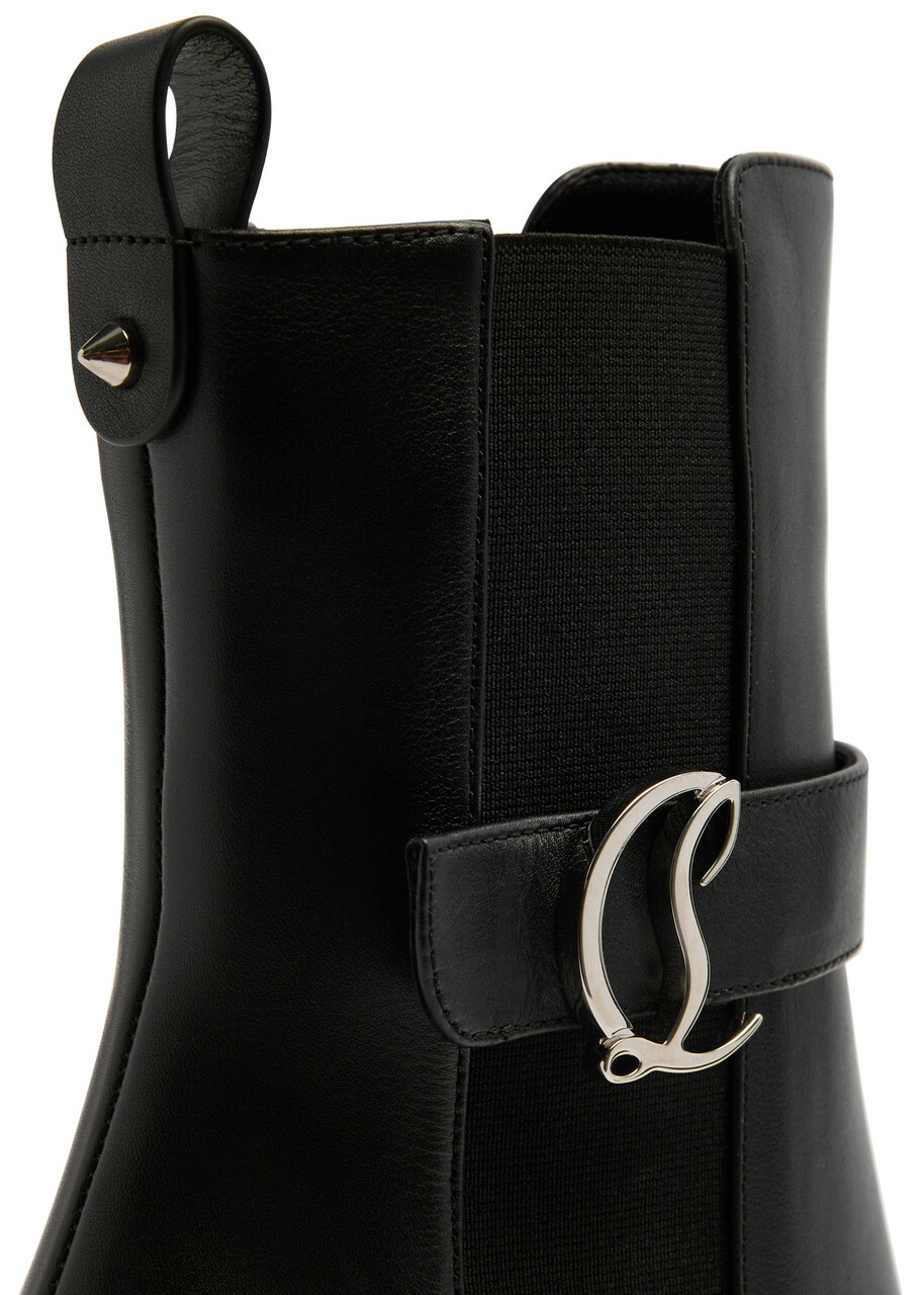 Christian Louboutin CL Chelsea Booty 70 Leather Ankle Boots Black