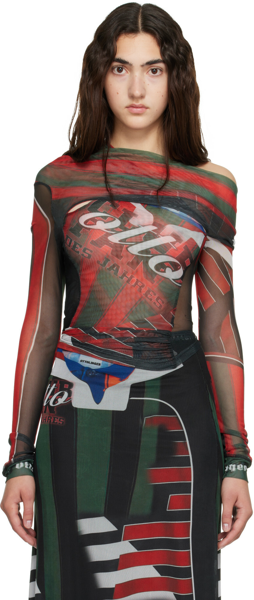 Ottolinger Multicolor Mesh Twisted Longsleeve T-shirt