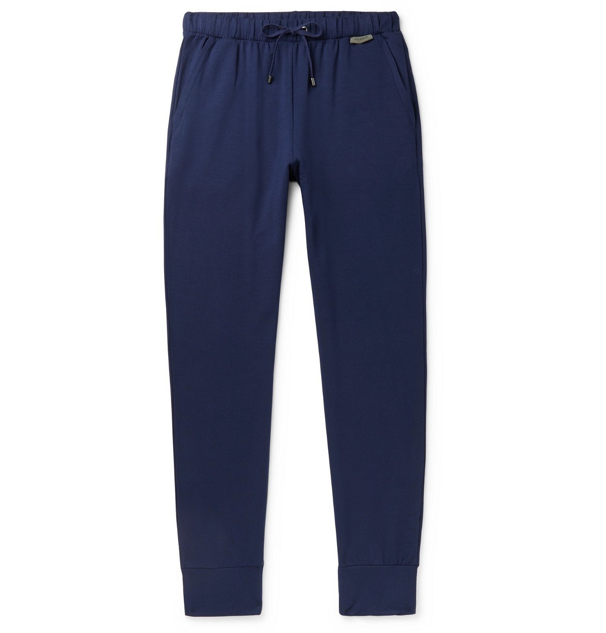 Photo: Zimmerli - Slim-Fit Fleece-Back Stretch-Jersey Sweatpants - Blue