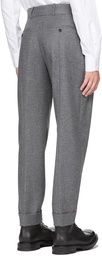 Alexander McQueen Grey Flannel Tailored Peg Trousers