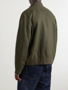 Mr P. - Linen-Twill Harrington Jacket - Green