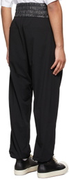 JERIH Black Linen Boxing Lounge Pants