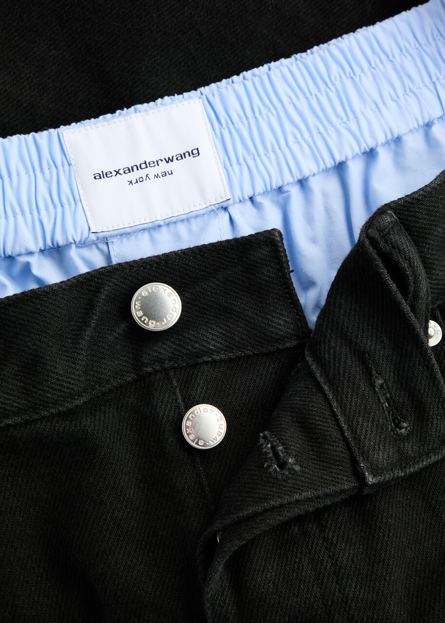 Alexanderwang.t Boxer-effect Denim Shorts Black