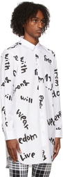 Comme des Garçons Homme Plus White Script Shirt