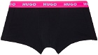 Hugo Three-Pack Black Boxer Briefs