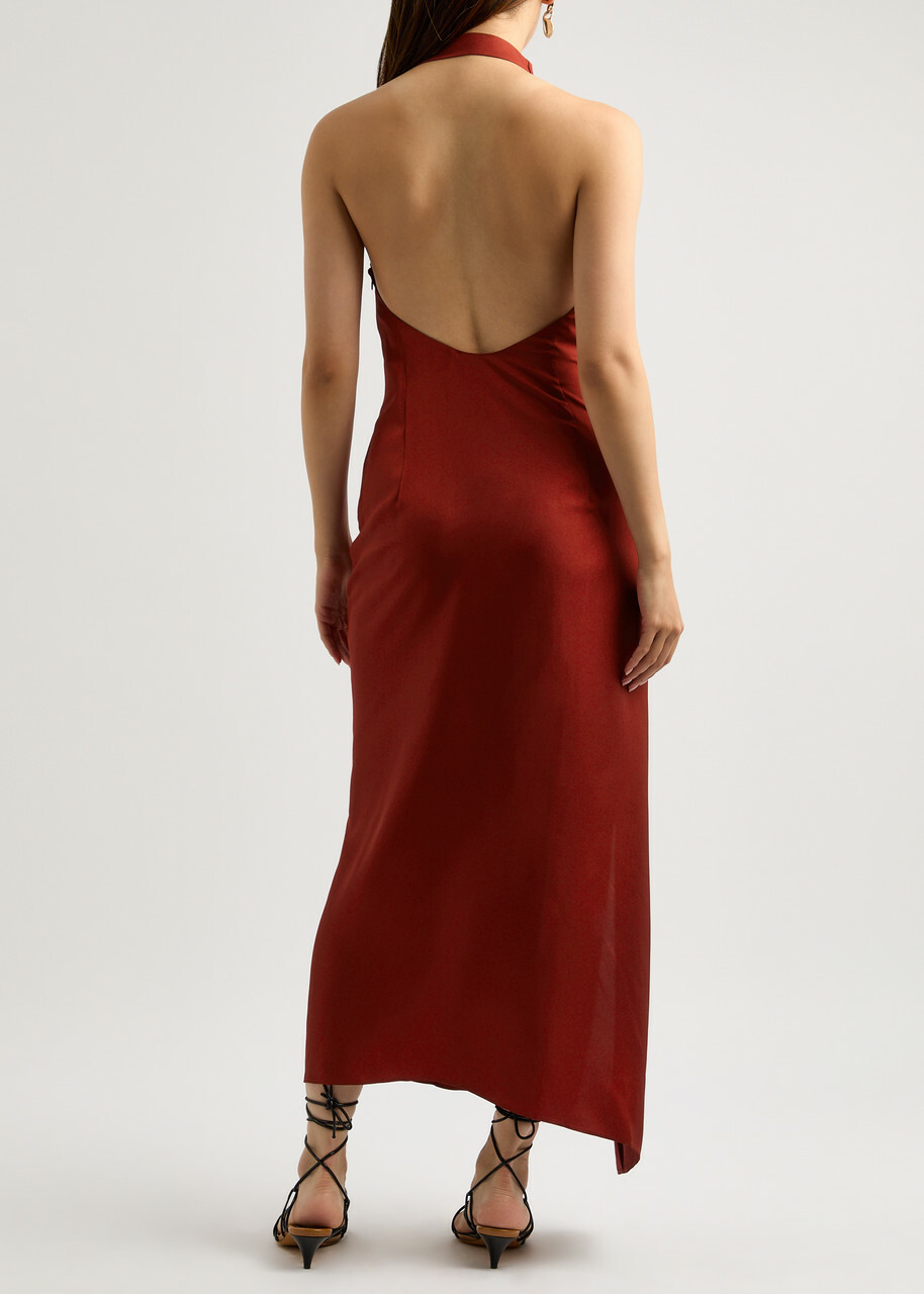 backless dress corset Deep V Neck High Slit Backless Red Prom Dress Evening Dress PG466 US4 / Custom Color