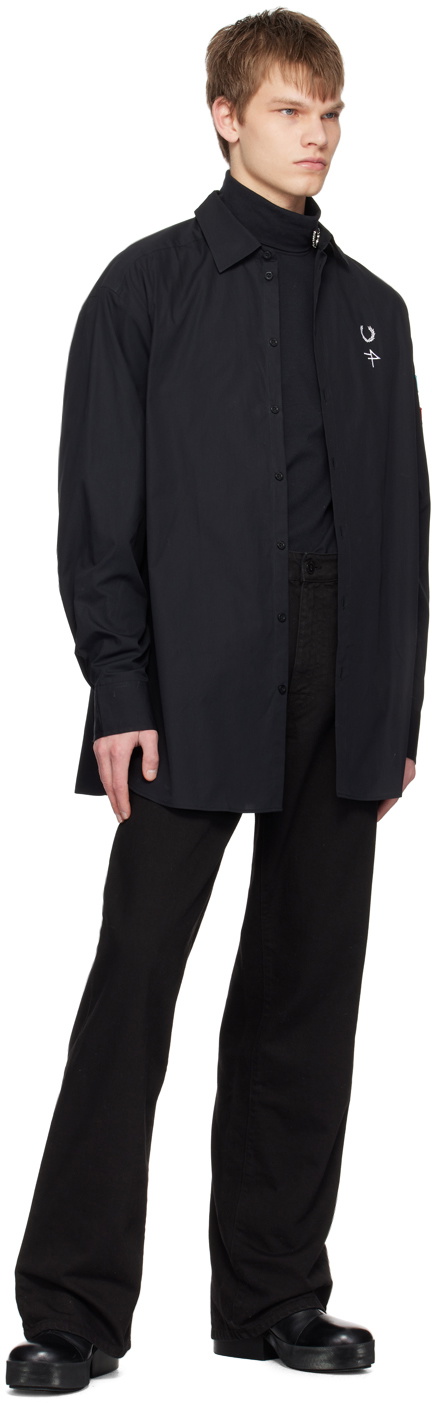 Raf Simons Black Embroidered Turtleneck