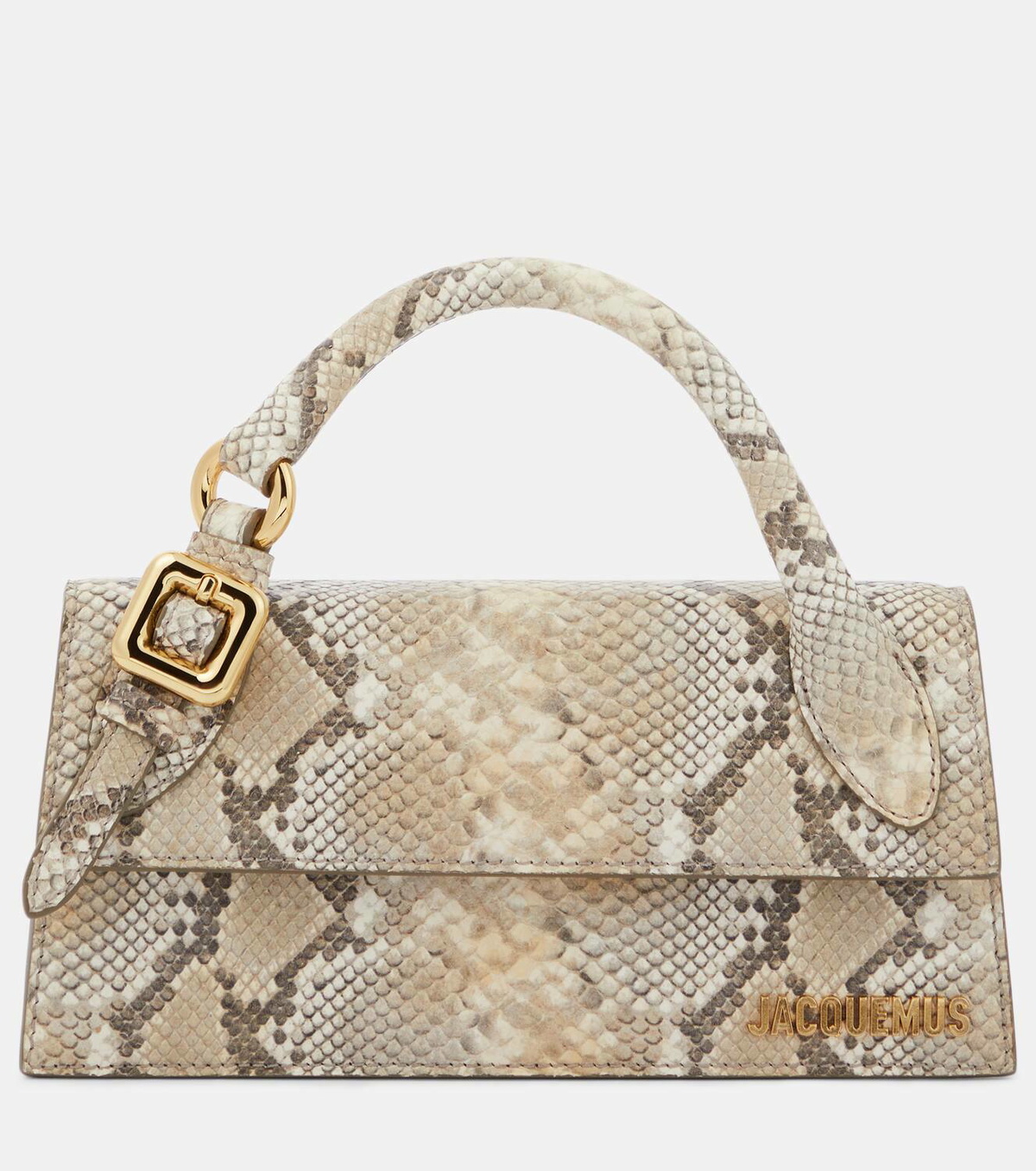 Jacquemus Le Chiquito Long snake-effect leather shoulder bag