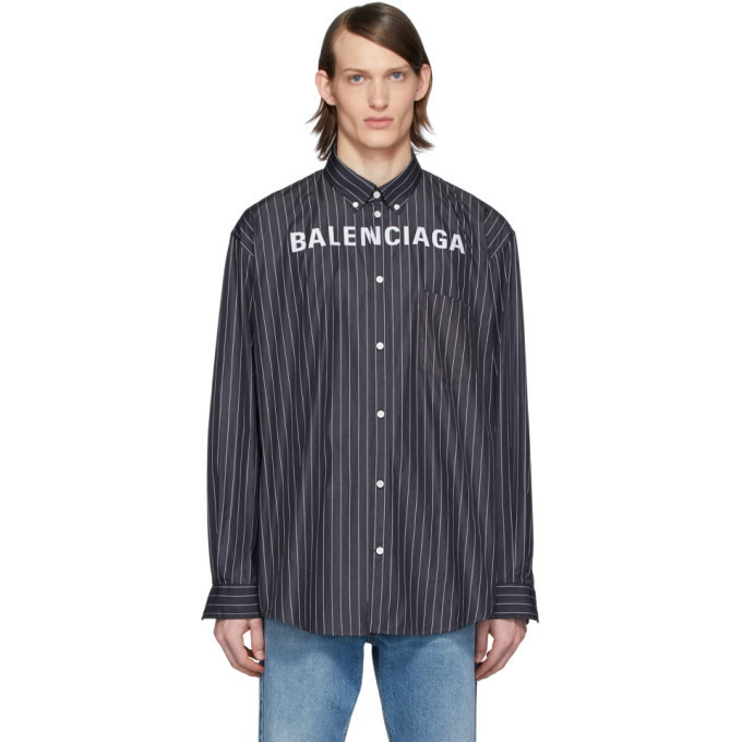 Photo: Balenciaga Black Chest Logo Shirt