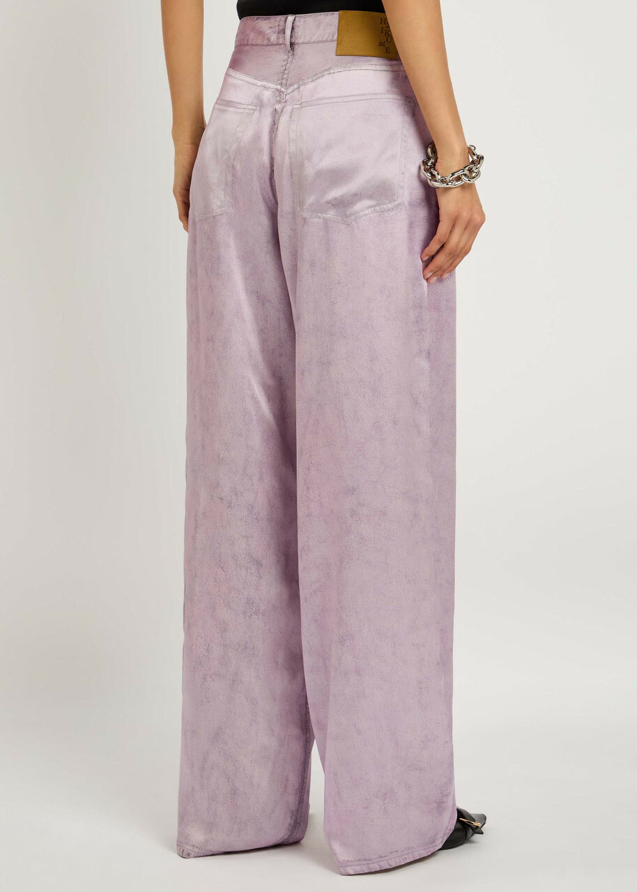 Haikure Bethany Crack Print Silk Jeans Lilac