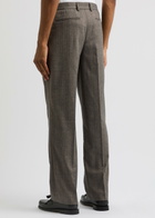 Percival Herringbone Straight-leg Trousers Grey