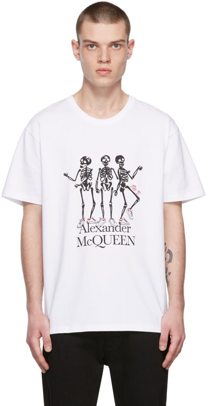 Photo: Alexander McQueen White Sneaker Skeleton T-Shirt