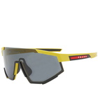 Prada Eyewear Men's Prada Linea Rossa Impavid Sunglasses in Black/Yellow