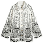BODE Men's Quillwork Coat in Cream Black
