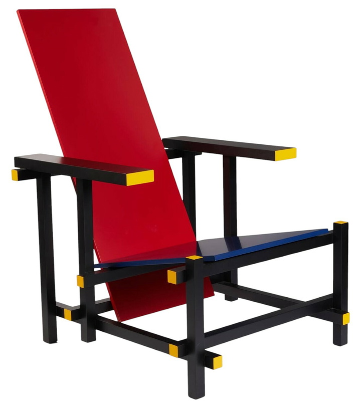 Photo: Cassina Red and Blue chair by Gerrit Thomas Rietveld
