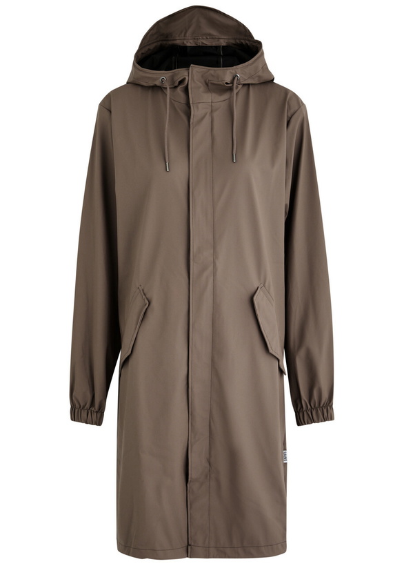 Photo: Rains Fishtail Hooded Rubberised Parka Chocolate