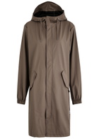 Rains Fishtail Hooded Rubberised Parka Chocolate