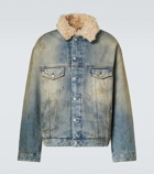 Acne Studios Faux fur-trimmed denim jacket