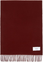 Maison Kitsuné Red Bold Fox Head Double Face Scarf