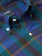 Drake's - Button-Down Collar Checked Cotton, Linen and Ramie-Blend Shirt - Multi