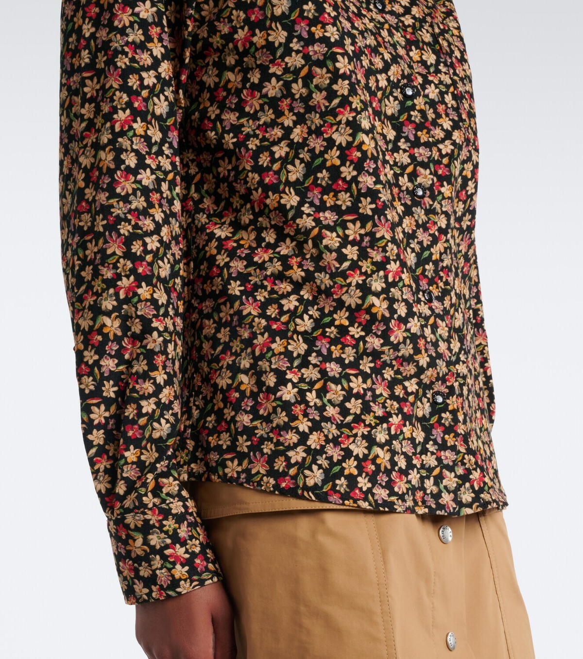 Moncler Floral cotton corduroy shirt