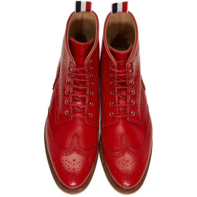 Red sale wingtip boots