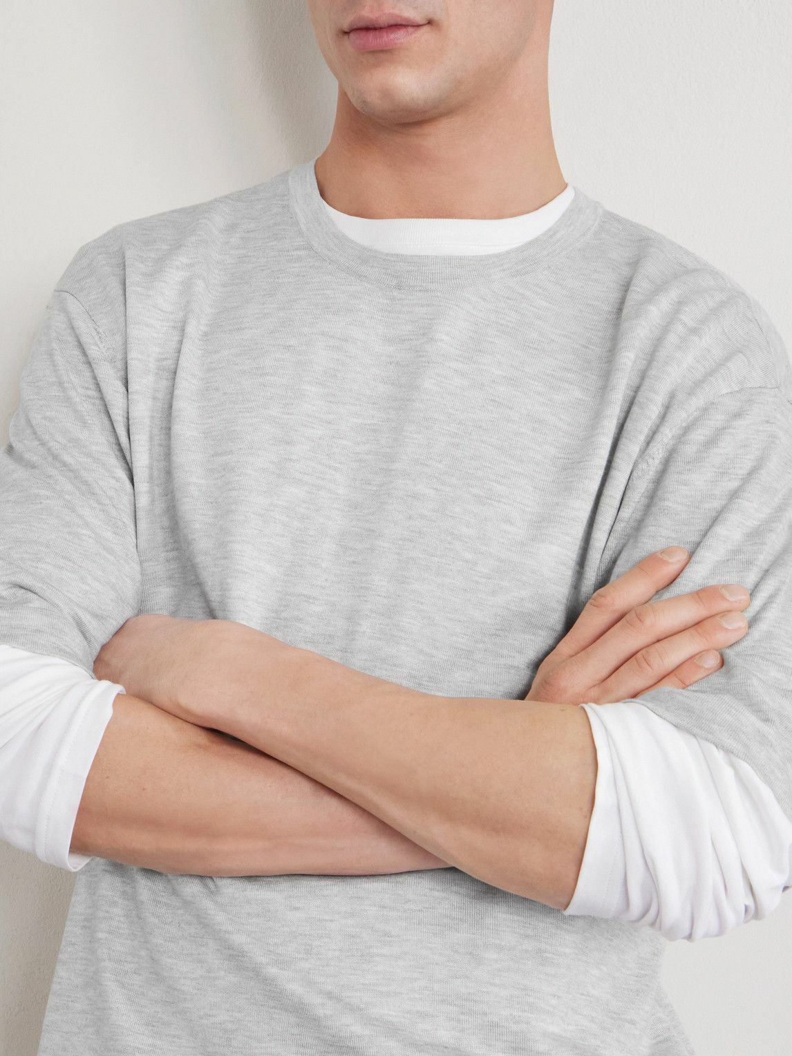 Officine Générale - Boris Lyocell and Wool-Blend T-Shirt - Gray