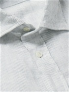 Hartford - Paul Striped Linen Shirt - Blue