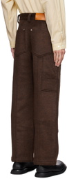 AFTER PRAY Brown Paneled Trousers