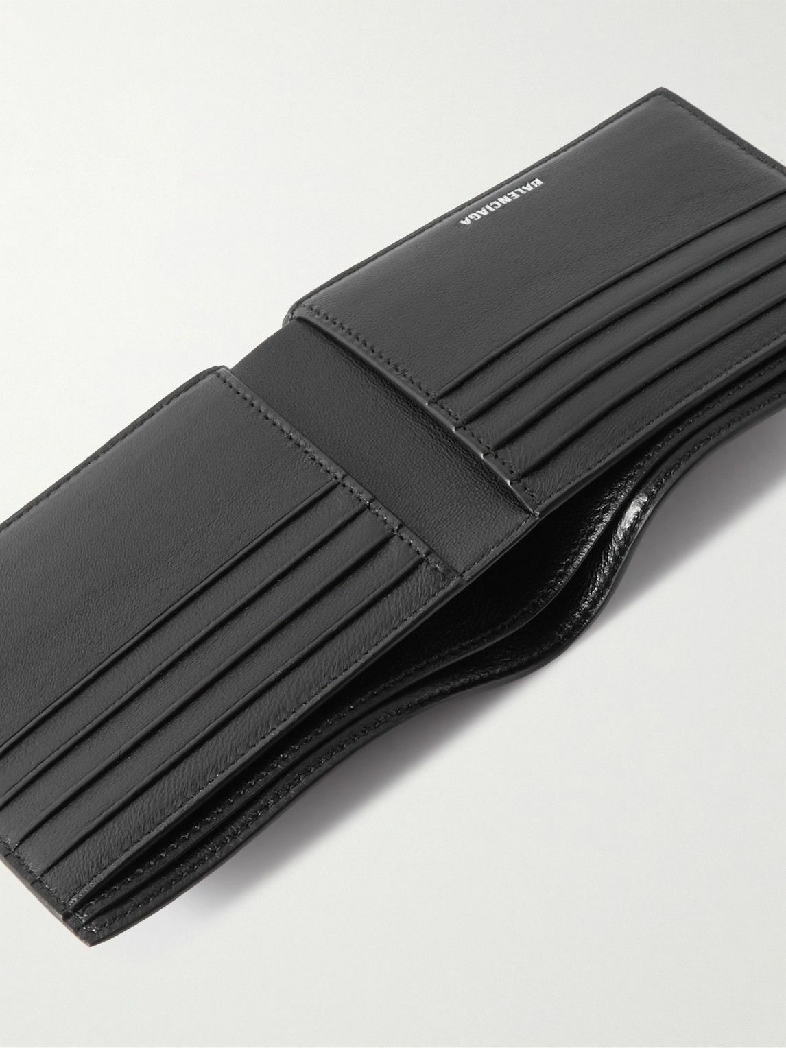 Balenciaga - Logo-Print Cross-Grain Leather Billfold Wallet